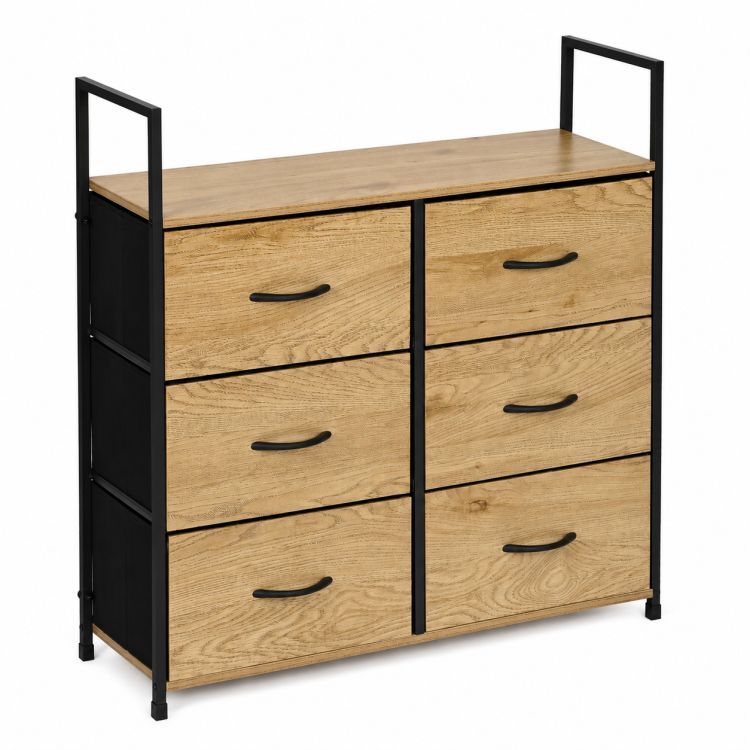 Skriňa so 6 látkovými zásuvkami, regál 80 cm, textilný organizér v štýle loft od ModernHome
